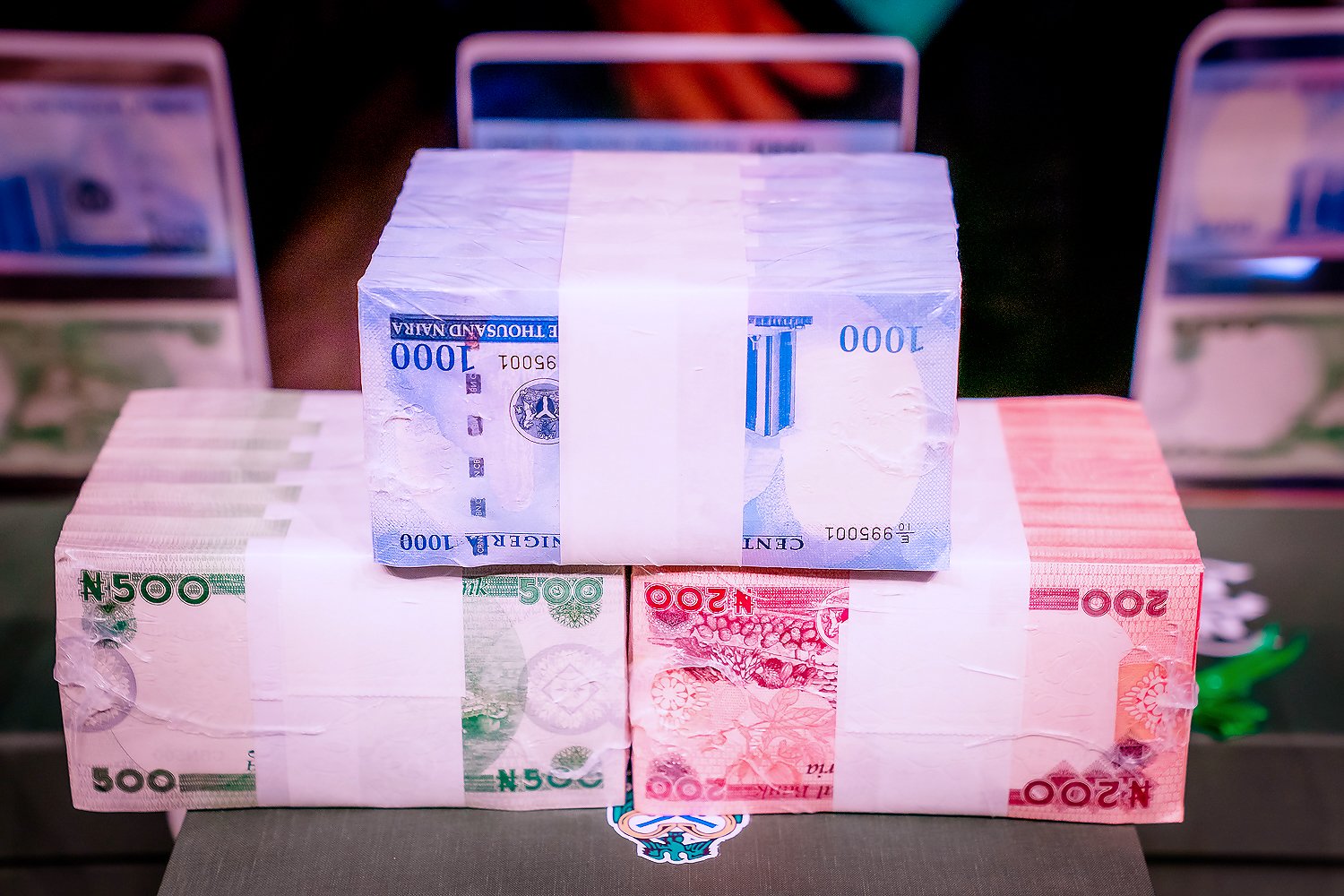 100, 200 and 500 naira note
